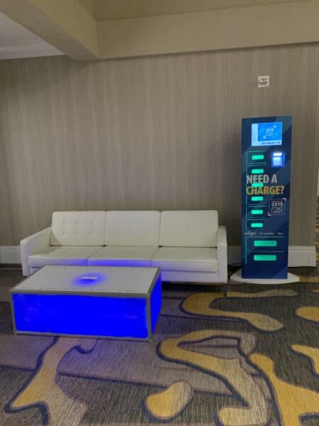 Charging Furniture Rental provided by Modern Event Rental