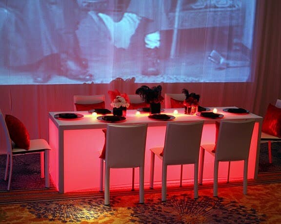 illuminated tables for rental-modern event rental