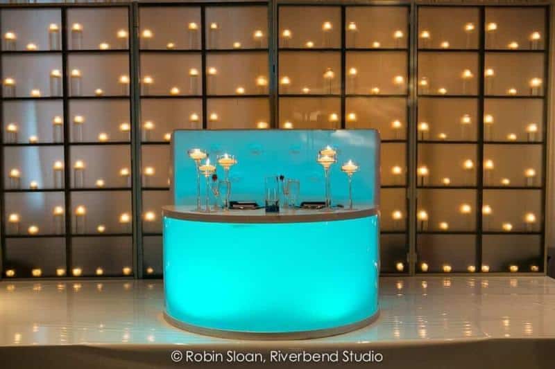 Illuminated Curved table rentals for new orleans