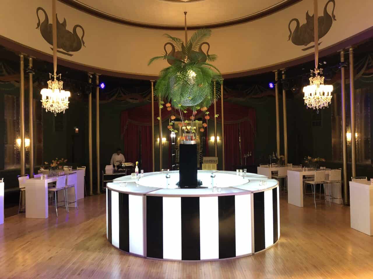 Curved bars with branding-modern event rental