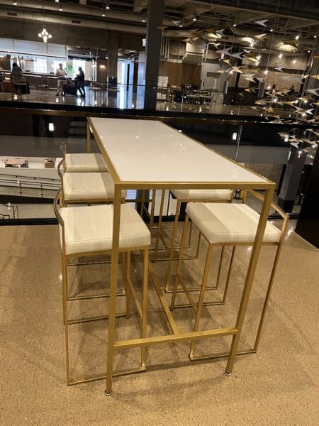 Gold bar stools for event rentals-Modern Event Rental